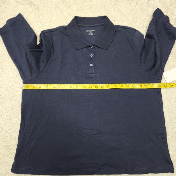 Appleseed's Women’s 3/4 Sleeve Collared Polo Top Petite Sz PXL Blue 100% Cotton - Picture 9 of 12
